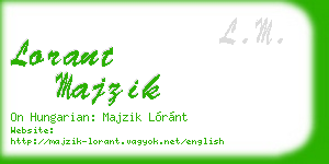 lorant majzik business card