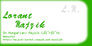 lorant majzik business card